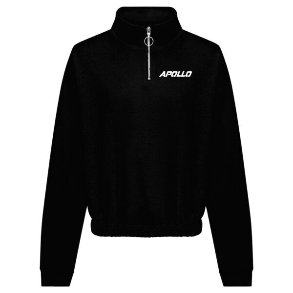Womens Cropped 1/4 Zip Sweatshirt Thumbnail